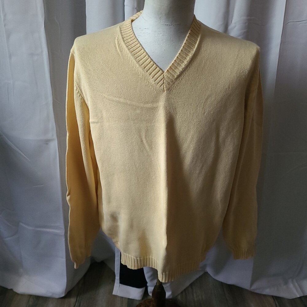 Men's Brunello Cucinelli yellow cotton sweater size XL